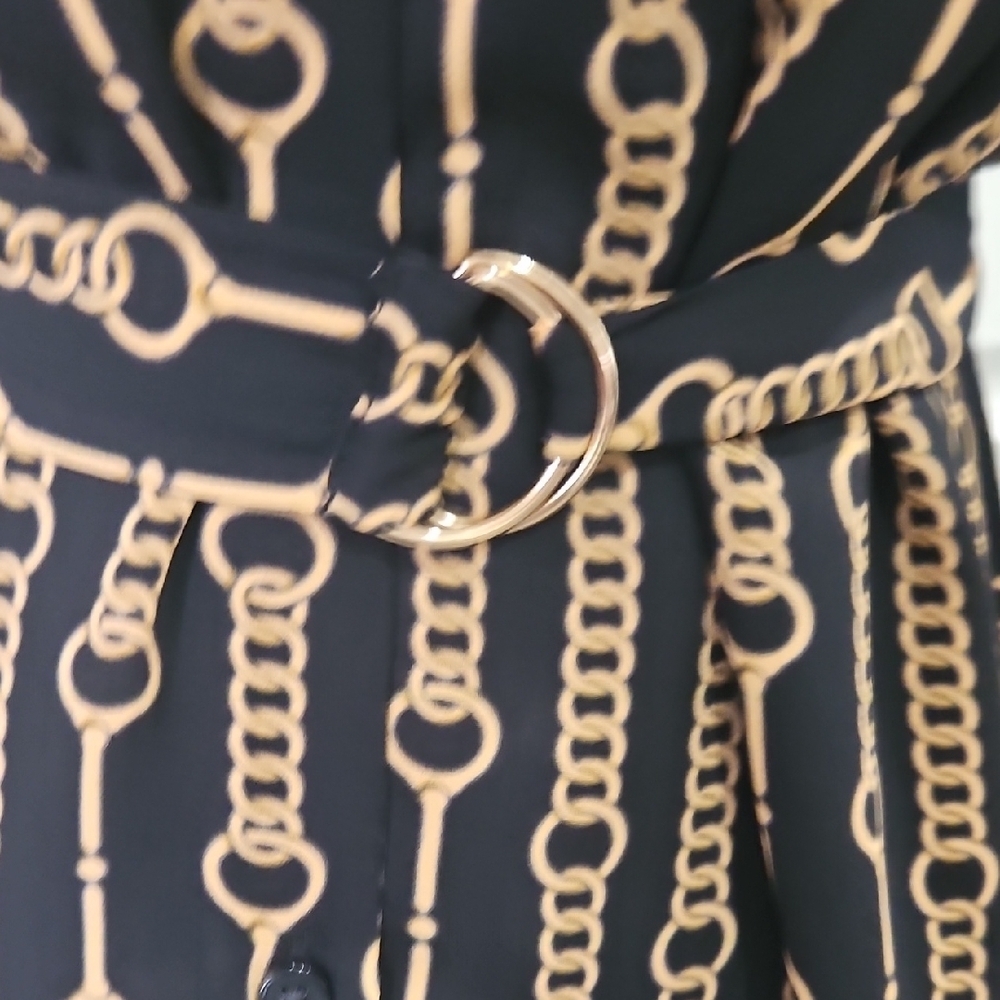 Banana Republic Elegant Black and Gold Chain Dress - Picture 4 of 8